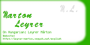marton leyrer business card