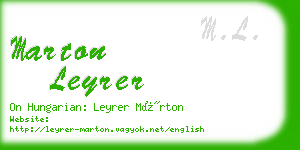 marton leyrer business card